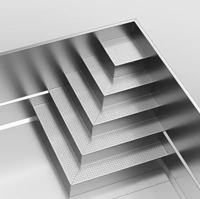 fyrkantiga hörnsteg