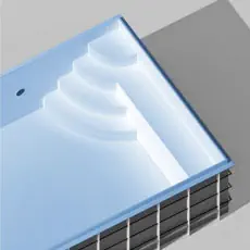 runda hörnsteg med bänk