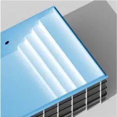 trappsteg längs hela poolen